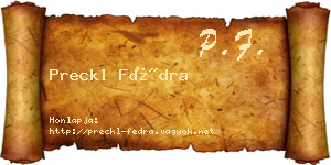 Preckl Fédra névjegykártya